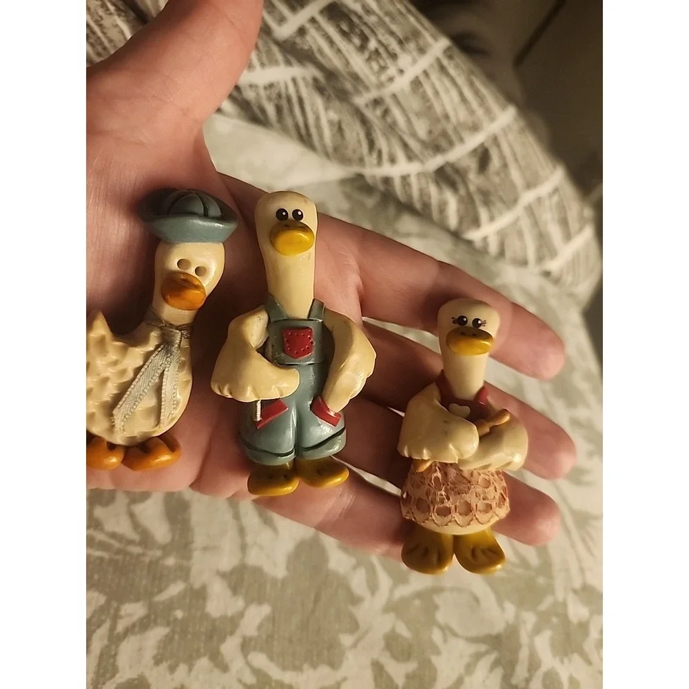 Vtg 5 Lot Grandma Refrigerator Magnet Country 3D Ducks‎ Heart Tugs Hand Made USA